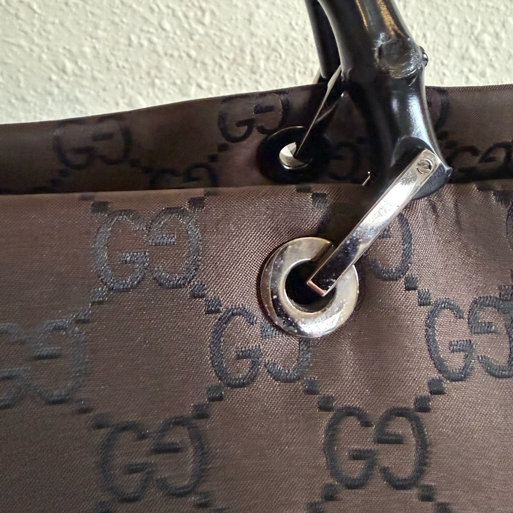 gucci bamboo shopper tote. - Picture 10 of 15
